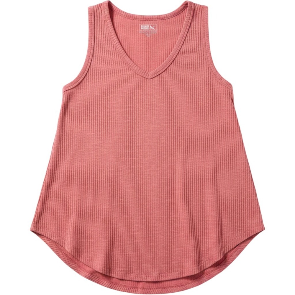 Eddie Bauer Womens L Pink Ribbed V-Neck Tank Top Casual Athleisure
